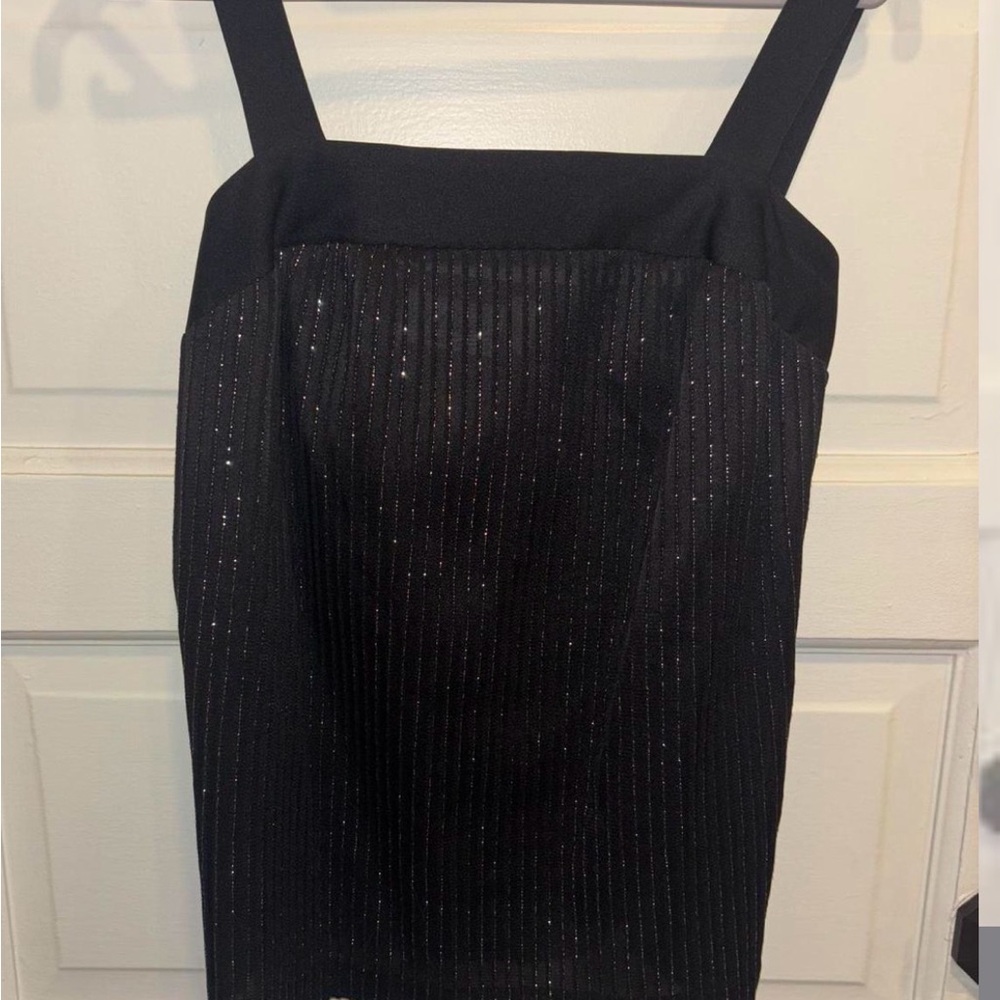 Black Vintage Tank Top with Sparkle Detail